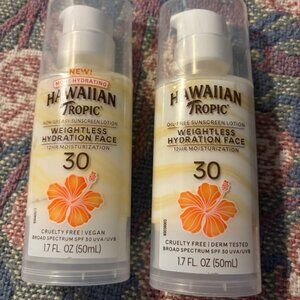 Lot Of 2 Hawaiian Tropic Weightless Hydration Face Sunscreen Lotion SPF 30